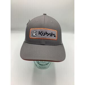 Kubota Hat Gray Orange Mesh Strapback NWT Edgeller Harper Farm Equipment Cap